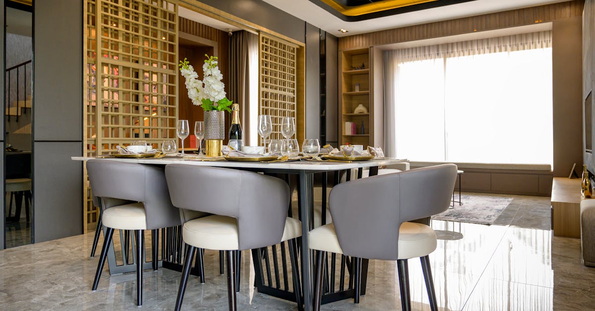 Elegant dining room with stylish decor and natural light in Jakarta.